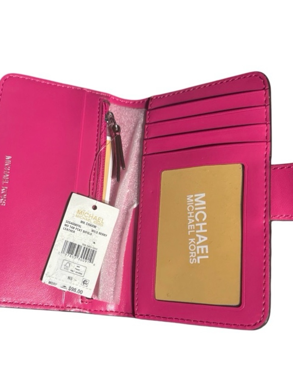 Michael Kors MK Charm Tab Pocket Bifold Wallet new - Picture 4 of 4